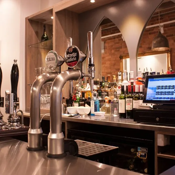 Metal Bar with Back Bar Mirror Design