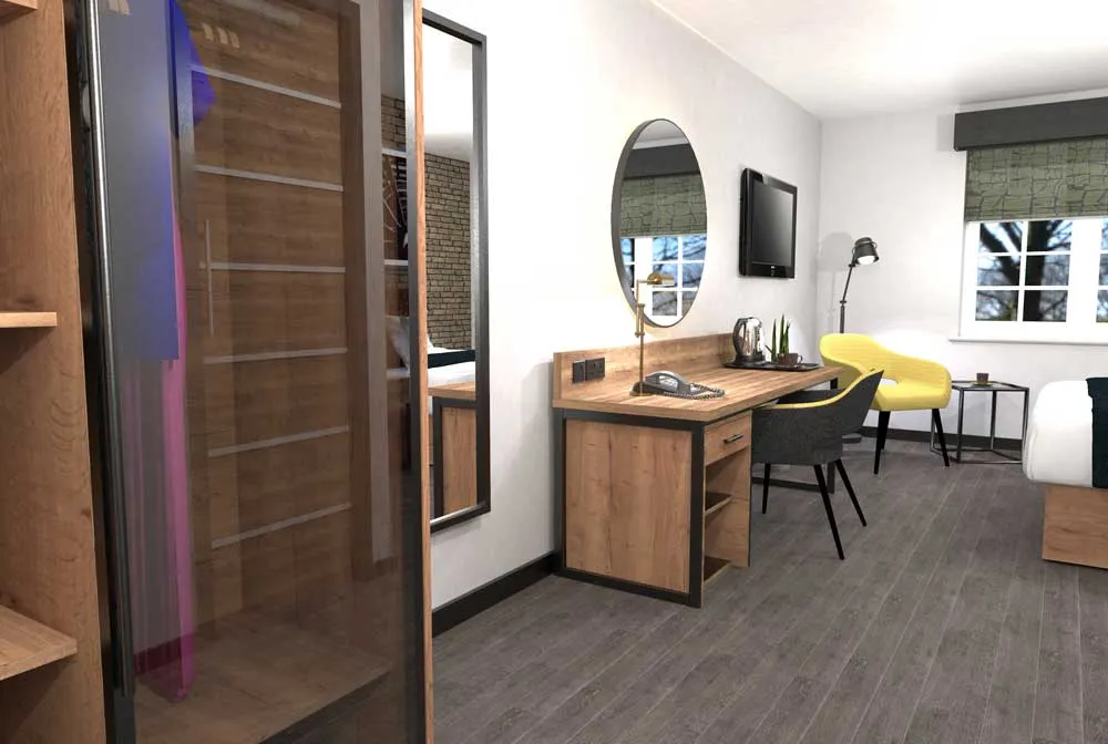 Industrial Hotel Bedroom Furniture - Noah 02