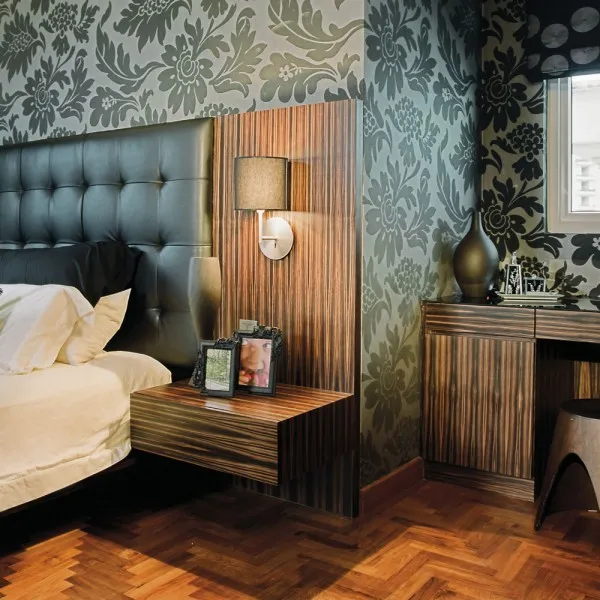 Bespoke Hotel Zebrano Wood Headboard and Case Goods