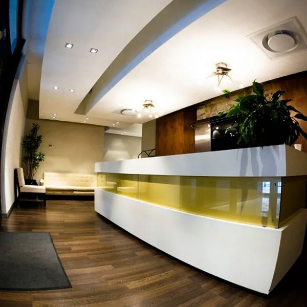 Bespoke Reception Desk - Glass Inset
