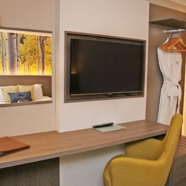 Bespoke Hotel Desk - Yellow Room Accent