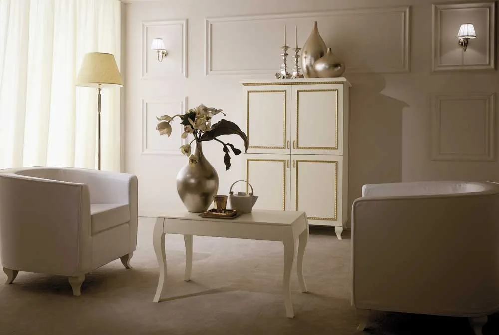 Boutique Hotel Bedroom Furniture - Ivory with Gold Trim