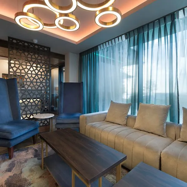 Wooden Bespoke Room Divider with Geometric Pattern