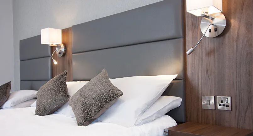 Dark grey faux leather headboard