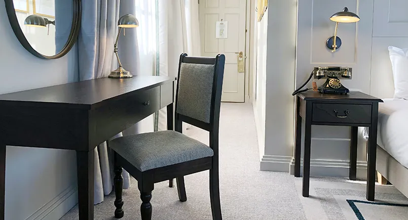 Georgian Style Desk & Bedside in Dark Stain