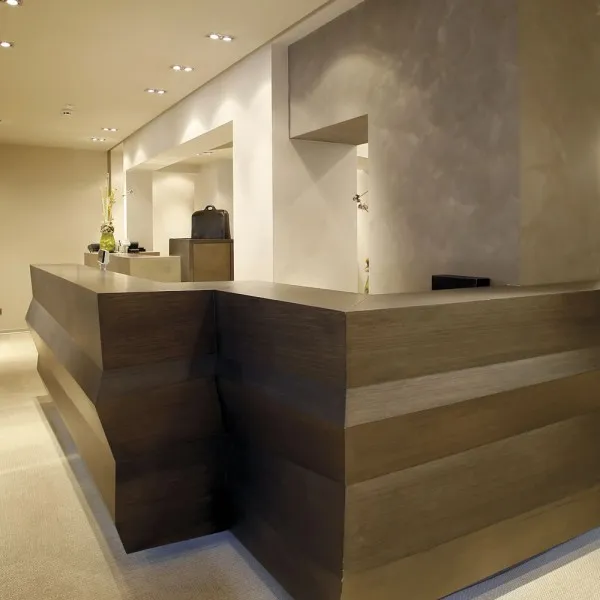 Reception Counter - Dark Wood Elegant